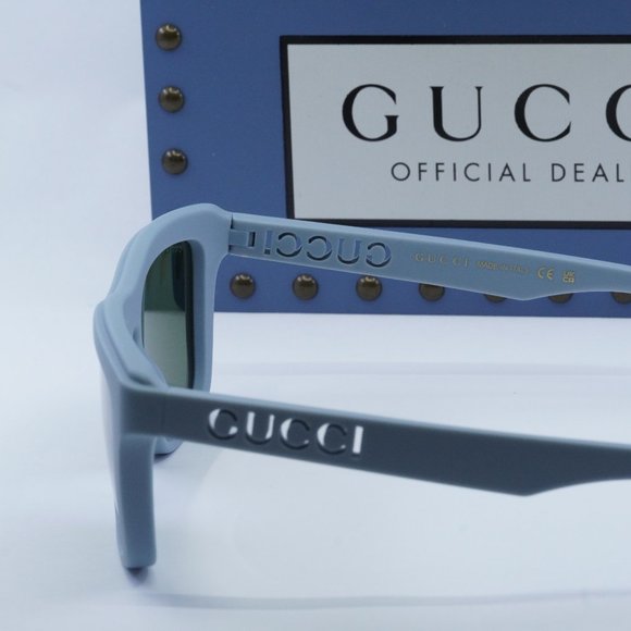 Gucci GG1571S 003 Square Sunglasses - Light Blue/Green - Picture 6 of 10